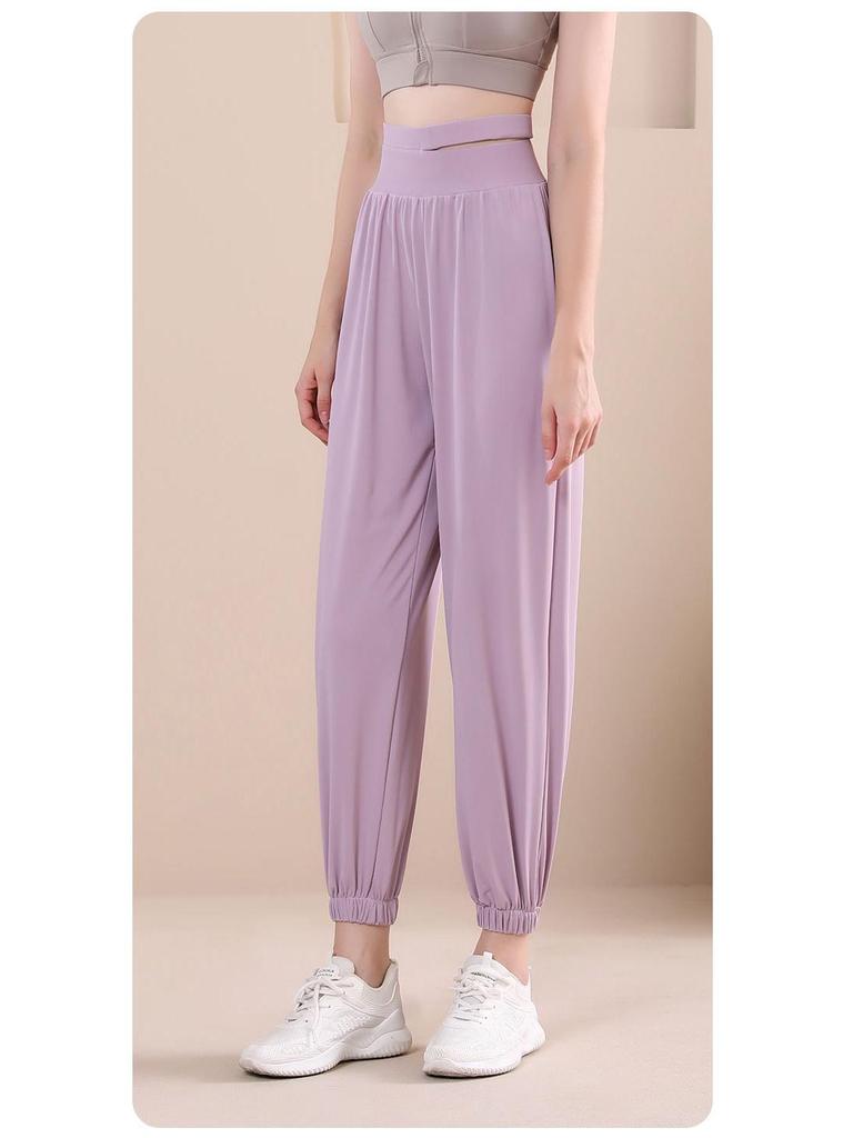 Damen Schnelltrocknende High Waist Loose Fit Yoga- & Fitness-Schweißhose