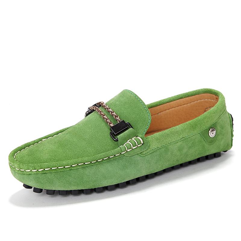 Men Loafers Moccasins Fashion Casual Suede Leather Shoes Men'S Blue Slip On Shoes Moccasins For Man Flats Leisure Summer Shoes