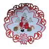 Europe Santa Claus Pattern Embroidery Table Place Mat Cloth Christmas Coaster Placemat Kitchen Table Decoration and Accessories