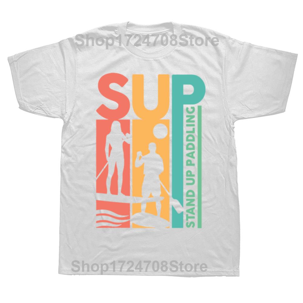Funny SUP Stand Up Paddle Board Graphic T-shirts Men Women's Fashion Casual Tshirt 100% Cotton Loose Oversized T Shirt