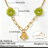 Stainless Steel Resin Pendant Necklace Sweet Zircon Flower Spliced Necklace Exquisite Romantic Dinner Jewelry As Gifts for Women