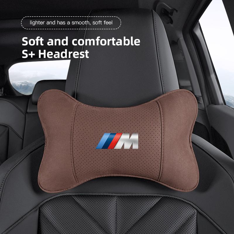 1pcs Car Headrest with Soft Suede Upholstery Valve Cap For BMW X1 X2 X3 X5 X4 X6 X7 iX3 F20 F10 F07 E70 E46 E90 E92 E60 E39