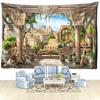 Corridor Scenery Wall Hanging Landscape Tapestry Sea Beach Wall Cloth Beach Mat Flower Blanket Home Decoration