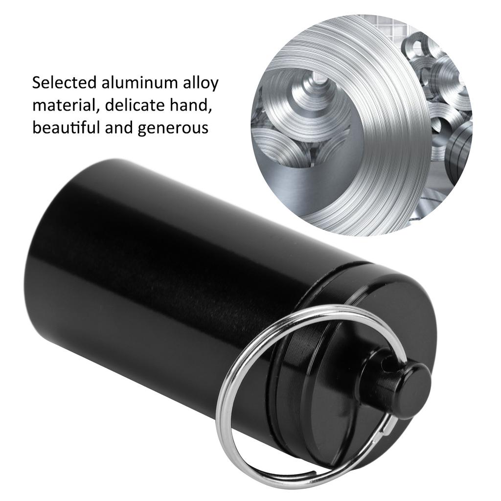 Portable Keychain Medicine Holder Alu um Waterproof Medicine Box Container for Outdoor Travel Camping