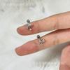 Korean Diamond Temperament Bow Pendant Earrings Basic Cute Mini Earrings Ultra Small Temperament Screw Earbone Nails