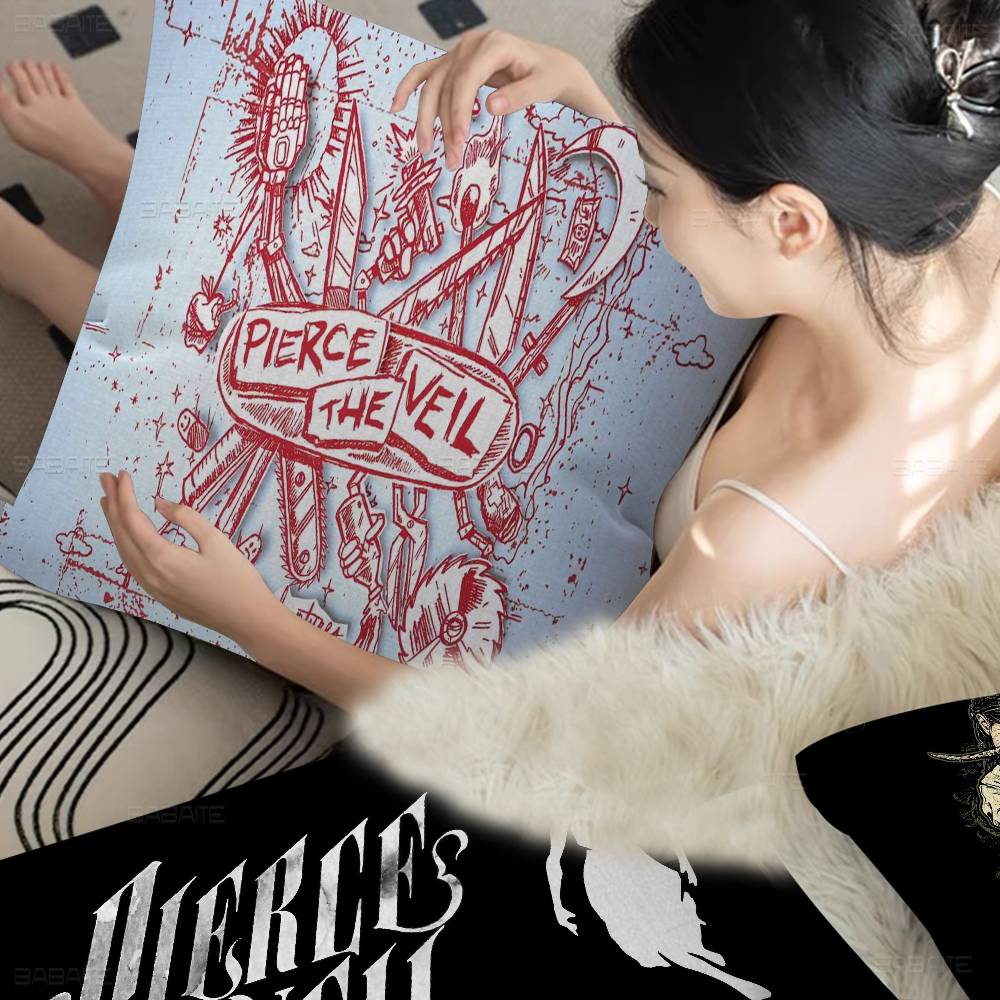 Rock Band Pierce The Veil Cushion Cover Car Throw Pillow Case For Sofa Car Christmas Gift 40X40Cm 45X45Cm