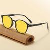 Men Women Fashion Black Yellow Protective Sunglasses Retro Round Night Vision Glasses High-Definition Computer Driving Eyewear