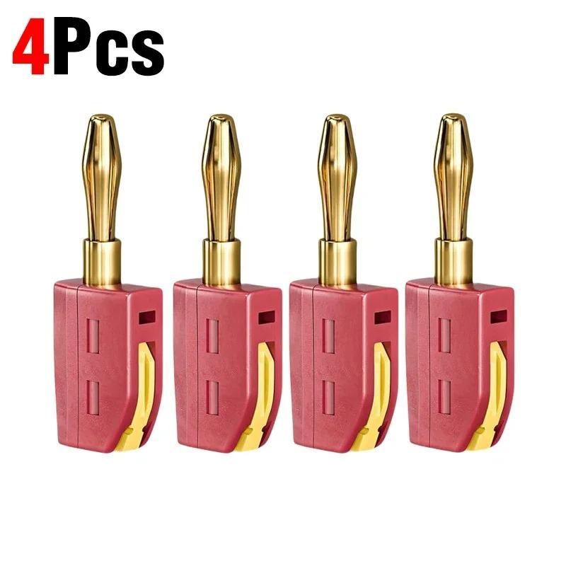 Audio Adapter Banana Plug No Solder Quick Connection Banana Plug Suitable for High Power Devices with 32A Current Capacity and Gold Plated Contact
