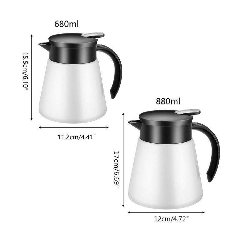 680/880ml Stainless Steel Double Wall Vacuum Flask Insulated Coffee Pots Milk Teas Jug Kettle top sale