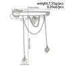 Heart Pearl Bow Brooch Detachable Tassel Fixed Clothes Pin Waist Buckle Button Clasps Trouser Leg Decorative Brooch