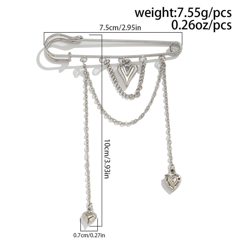 Heart Pearl Bow Brooch Detachable Tassel Fixed Clothes Pin Waist Buckle Button Clasps Trouser Leg Decorative Brooch