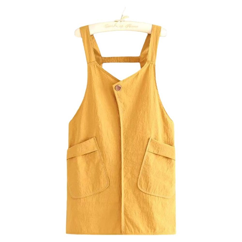 Waterproof Kitchen Apron Splash-Proof Vest-Style Apron Portable Adult Apron  Catering Specific жёлтый