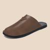 Fashion 2025 New Slip on Casual Shoes Summer Men's Sandals Outdoor Beach Leather Slippers Open-toe Flats All-match Men's Muller Shoes