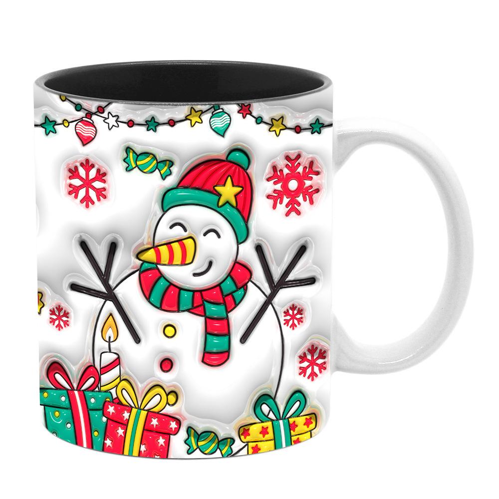 3D Christmas Christmas Ceramic Coffee Mark Mug Tree Santa Snowman Gingerbread Man