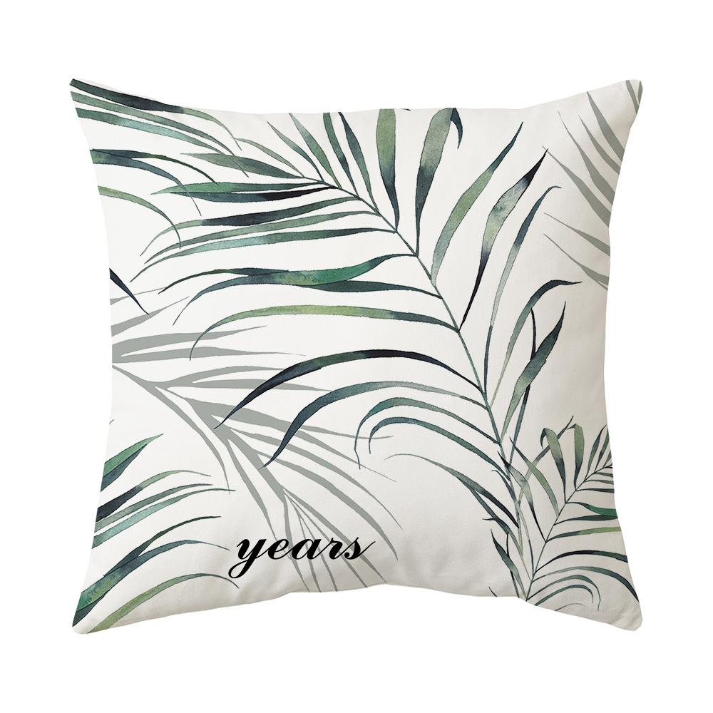 New Tropical Plant Cushion Peach Skin Pillow Nordic Fresh Living Room Sofa Pillow Cover