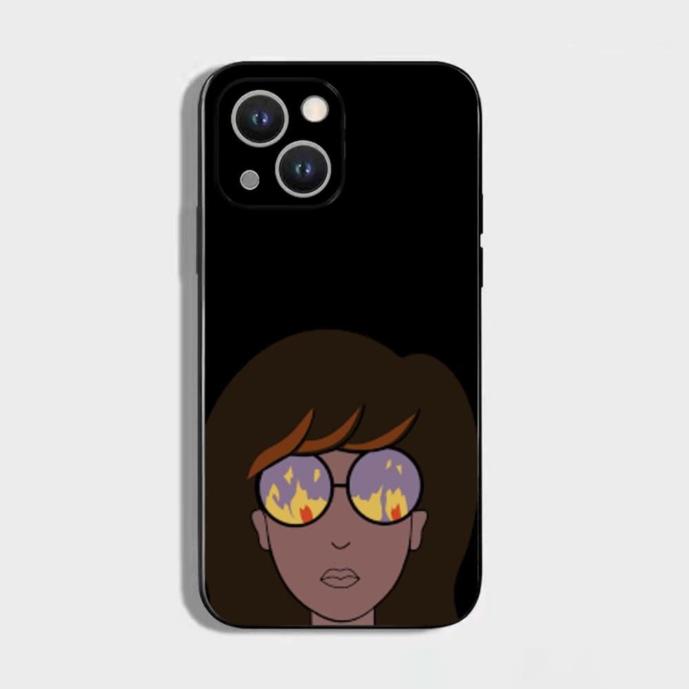 Cartoon D-Daria Phone Case For iPhone 16 15 Plus 14 13 Pro Max 12 Mini 11 X XS XR 7 8 8Plus Black Soft Phone Coque
