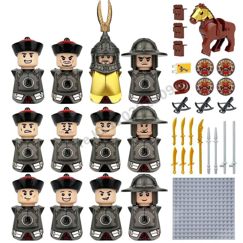 Medieval Military Building Blocks Roman Officer Soldier Knight Imperial Army Head Of State Elf Hunter Lion King War Horse Brick
