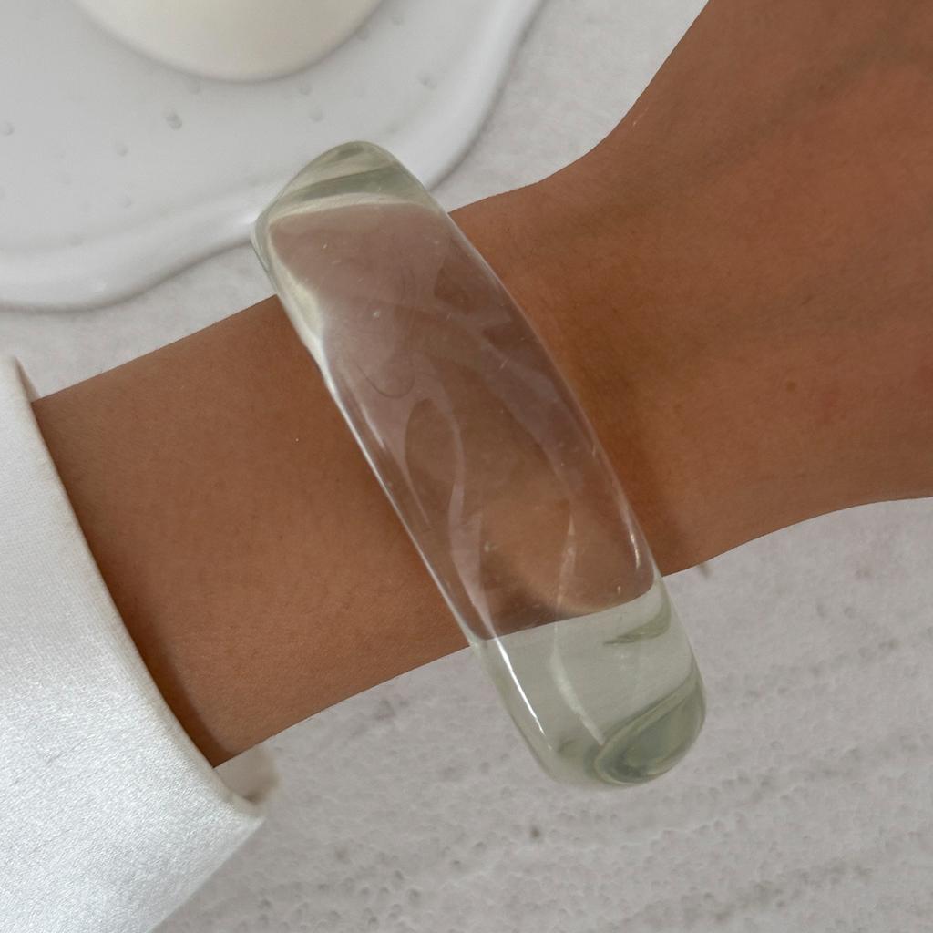 Ingemark 3 Styles Hip Hop Transparent Resin Bracelets for Women Fashion Statement Punk Stacking Arm Bangles Grunge Jewelry Gift