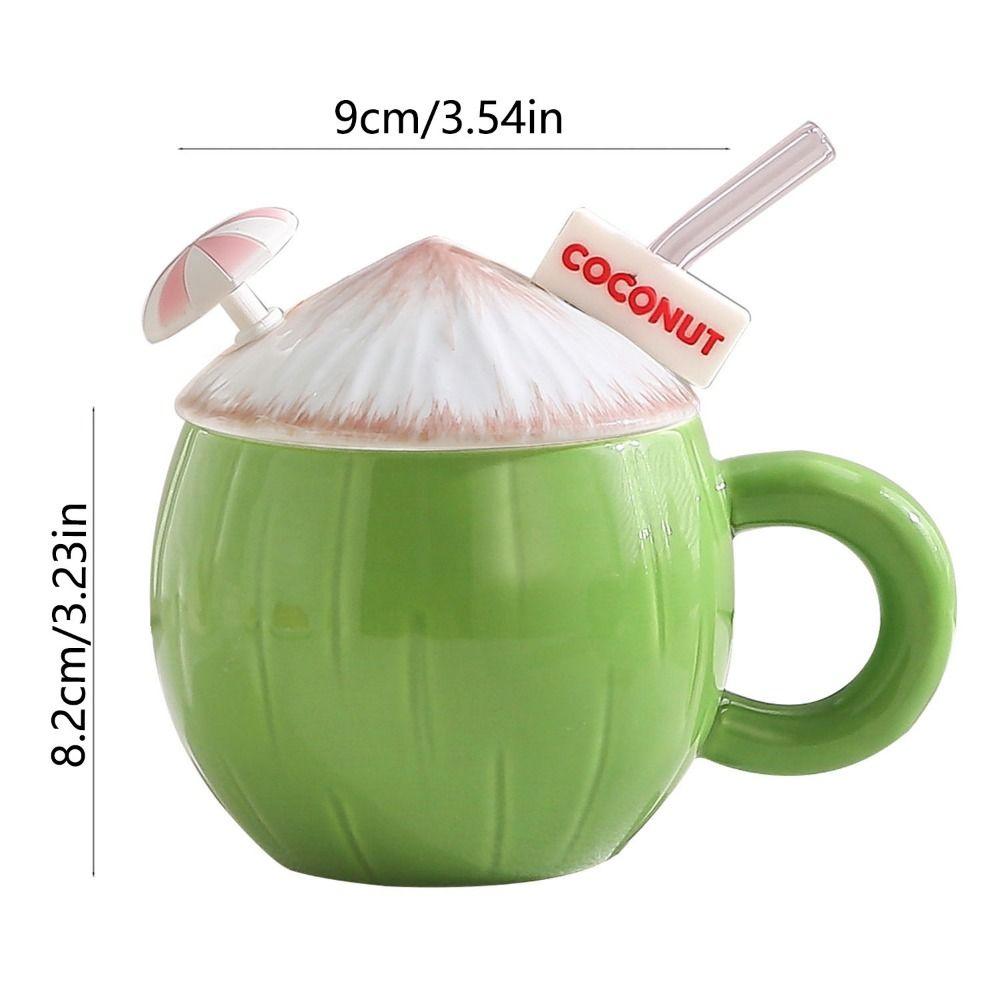 Large Capacity Creative Coffee Cups with Lid Cute Summer Drinkware  Birthday Gifts