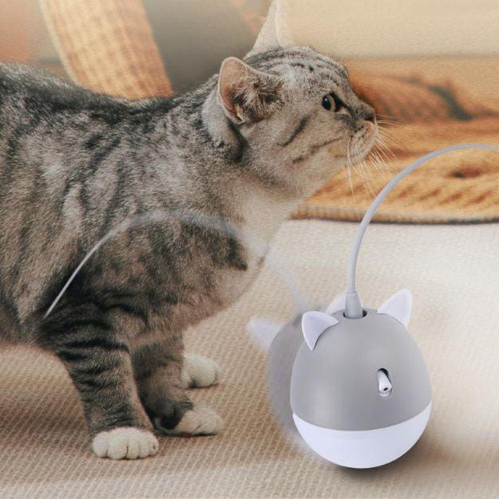 USB Rechargeable Automatic Interactive Cat Toy Tumbler Teasing Cat Stick  Teasing Cat