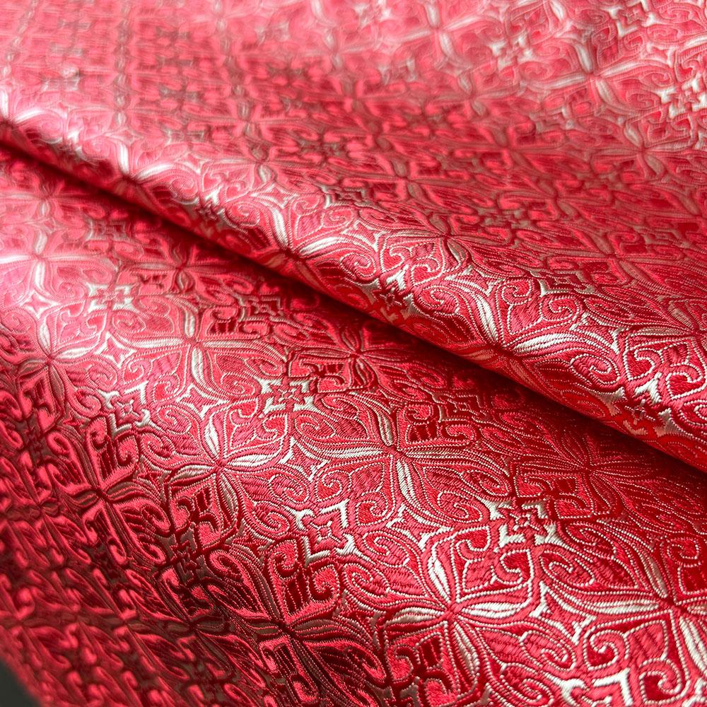 Jacquard Brocade Fabric Damask Flower Patterned Faux Silk Trim Cheongsam Children Costume Hanbok DIY Dress Doll Clothes Material