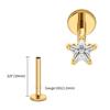 Right Grand ASTM F136 Titanium Star CZ Cartilage Earring 16G Dainty Star Flat Back Stud Tragus Conch Helix Nose Labret Piercing