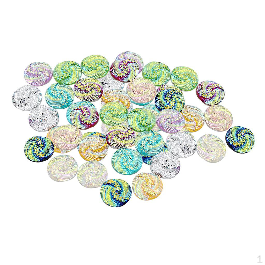 

50 цветов AB Цветная декоративная смола с плоской задней поверхностью