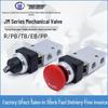 Sheng Yu JM-322PB Pneumatic Valve: 2-Position, 3-Way Button Type with JM Roller, Aluminum Alloy Construction.