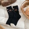 Autumn And Winter Cute Cat Cartoon Design Sense Of Tube Socks Female Korean Ins Outer Wear Boneless Pile Socks Versatile Cotton Socks