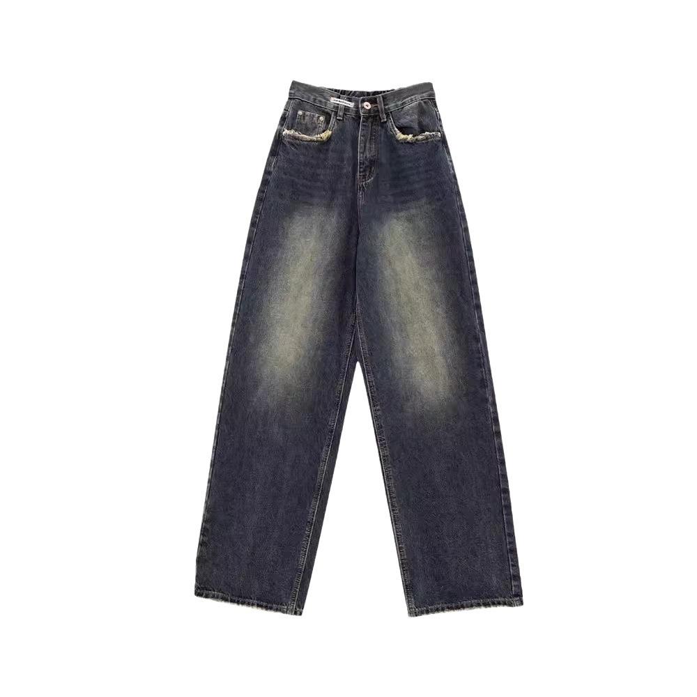 High Waist Straight Jeans Damen Locker Lässig Denim Hose Tägliche Straßenhose