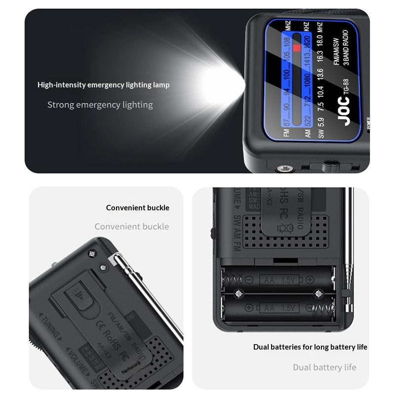 FM AM SW Radio Battery Operated 3 Band Receiver Portable with Clear Sound Speaker for Dorm Office Bedroom