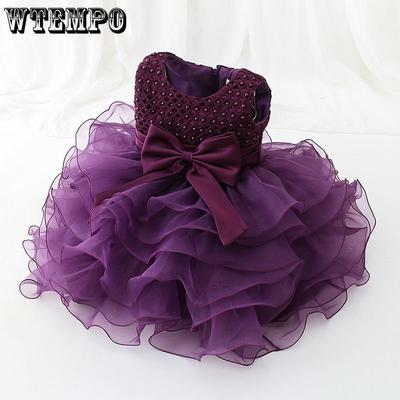 Vestido de bebê para meninas Vestido bufante Vestido de malha Vestido de princesa Festa de aniversário Flor Criança Vestido de casamento Vestido de miçangas