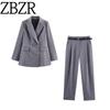 Za Autumn New Women Clothes 2025 Western Style Fashion Double Placket Blazers Trousers 8843531 8853531