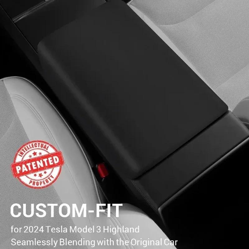 For Tesla Model 3/Y 2019-2025 Car Central Armrest Box Pad For Tesla Model 3 Highland 2025 TPE Center Console Arm Rest Lid Cover
