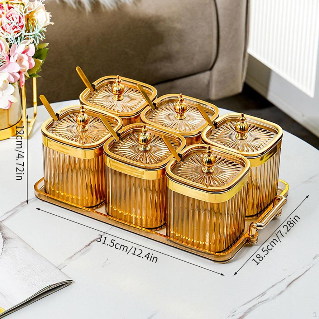 Divided Dried Fruit Plates Multifunctional with Lid and Spoon Snack Storage Holder for Office Living
