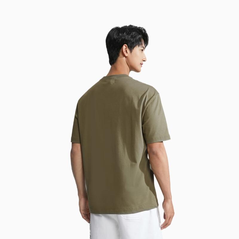 Calvin Klein SS23 Logo Print Loose Crew Neck Short Sleeve T-Shirt Men Tops Grass-Green Gray 40LM200-LDY