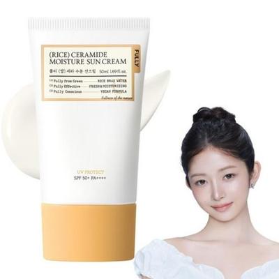 Pully Rice Ceramide Crème Solaire Hydratante 50ml K-Beauty Riz & Céramide Baume Solaire Hydratant SPF50+ PA++++