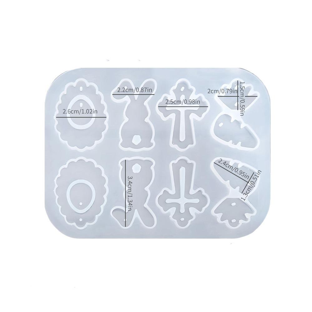 Cute Easter Silicone Mold Non-toxic Non-stick Rabbit Egg Epoxy Mold DIY Crafts Reusable Earring Casting Mould Candle Making