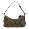 Fendi Simply Adjustable Shoulder Bag With Zipper Closure Polyester Nylon Pu Cotton Resin Single Shoulder Bag Mini Women'S Brown