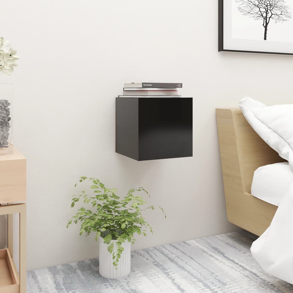 Nightstands (Set of 2) Black 30.5 x 30 x 30 cm Particleboard