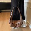 Vintage Soft PU Leather Shoulder Bag Women Large Capacity Crescent Hobo Bag Wide Strap Sling Bag for Work Travel and Casual Outings