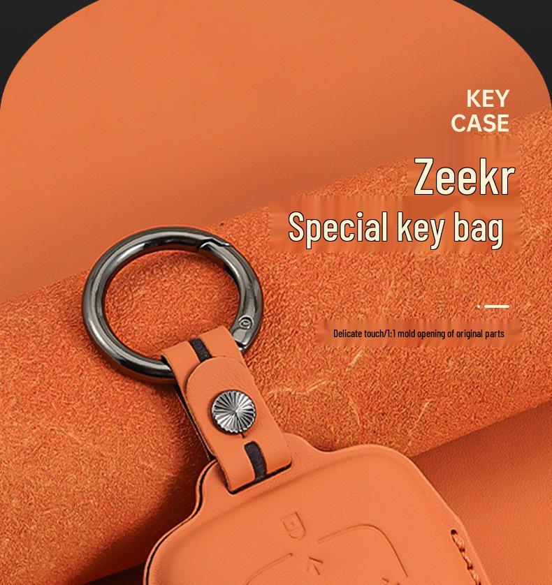 Zeekr 001/007/X Premium Cowhide Key Case - High-End Car Interior Accessory for 24 Models