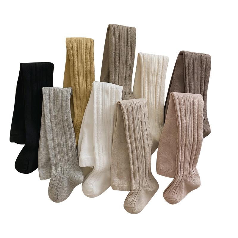 Höst Nya Flickors Underdel Tights Stickade Baby Underdel Strumpor Baby Barn Tights Grossist Bomull