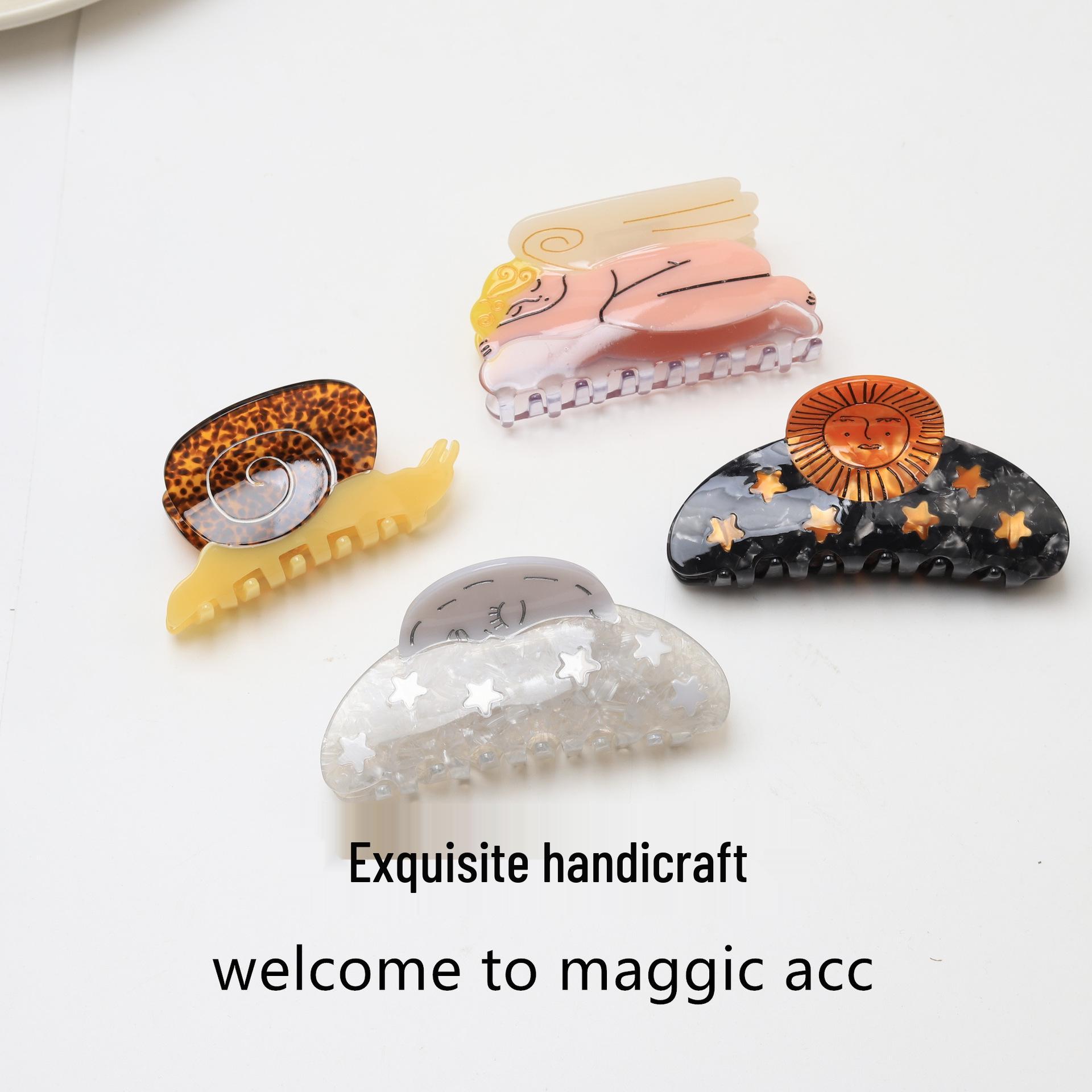

Elegant Snail Sunflower Hair Clip - High-Grade Angel Acetate Shark Clip for Women