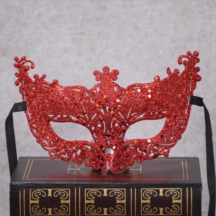Maschera Veneziana Vintage in Pizzo Traforata, Maschera Decorativa Intagliata Glitterata per Feste in Maschera per Adulti