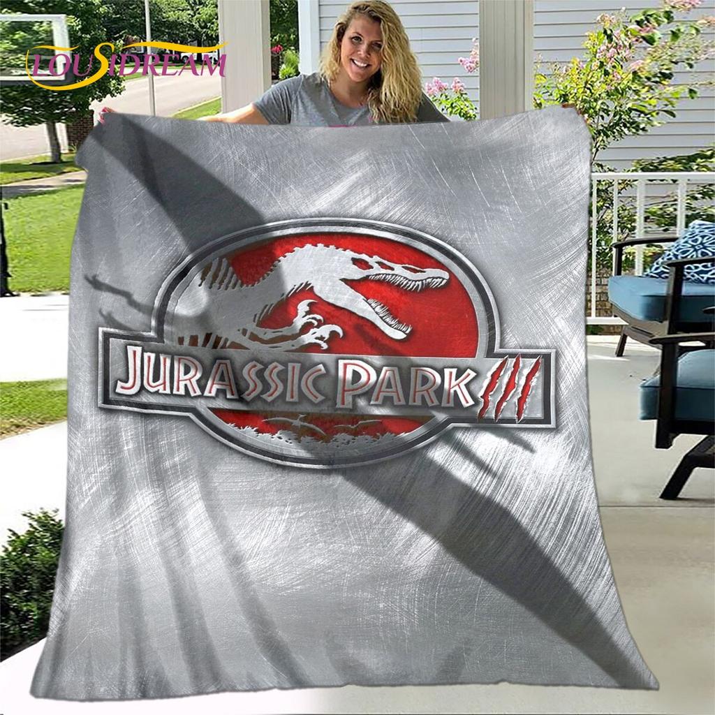 New Cartoon Jurassic Park Blanket,Flannel Blanket Throw Blanket,Soft Warm Blanket for Living Room Bedroom Beds Sofa Decor Gift
