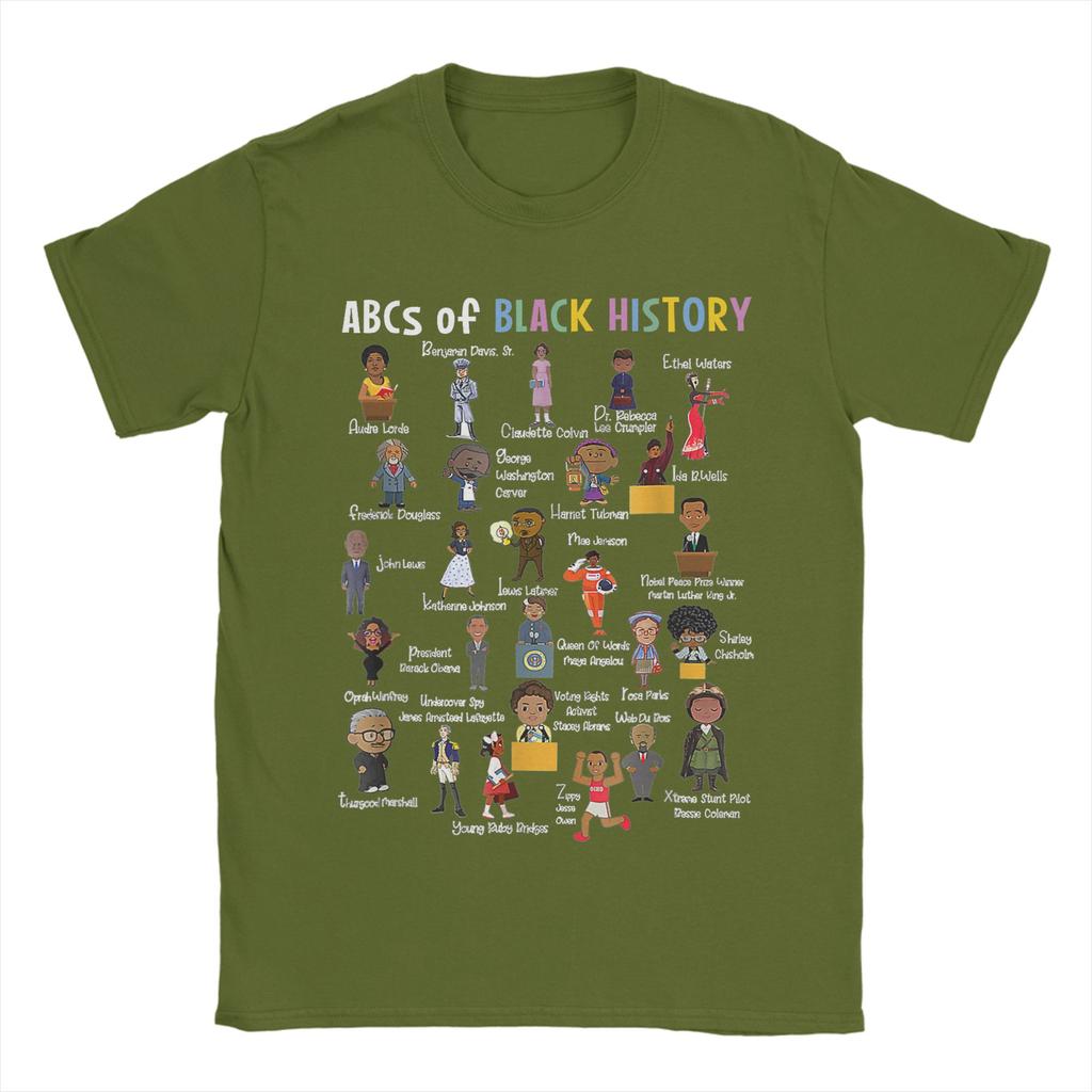 Harajuku T Shirt Summer ABCs Of Black History Month Juneteenth Day Black TShirtsCotton Tee Shirt for Unisex Awesome Plus Size Tops
