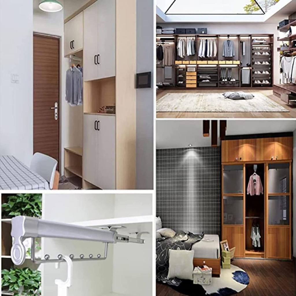 16palcová šatní skříň výsuvná lišta výsuvná tyč na zavěšení oblečení kovový věšák na kalhoty