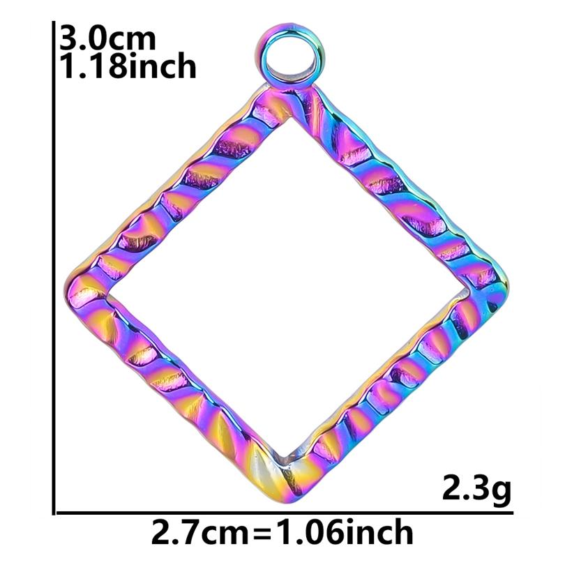 Personality Rainbow Irregular Round Heart Oval Stainless Steel Charm For Jewelry Making Bulk Supplies DIY Simple Earring Pendant