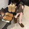 Lazy Version~ Retro Slippers Outer Wear Autumn New Thick-bottomed Casual Bag Head Half Slippers Women's Boken Tow